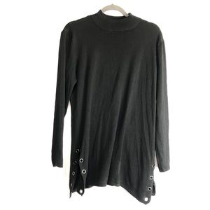 Absolutely Famous Turtle Neck Long Black Sweater. Size XL. Classy